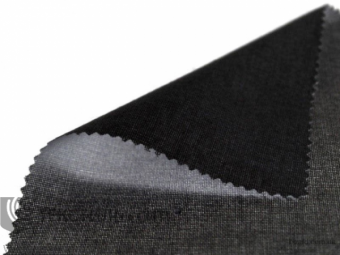 Ткань Дублерин  Ш-90 см пл.161гр. рубашечный черный 100% хлопок 12-161901