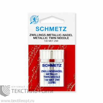 Иглы  двойные для метанити БШМ Schmetz №90/3,0 (1 шт)