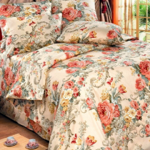 ткань Сатин Премиум "Розовый букет"