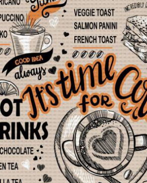 Полотно ваф.наб. "Time coffee" Ш-50 см 365-620011, м
