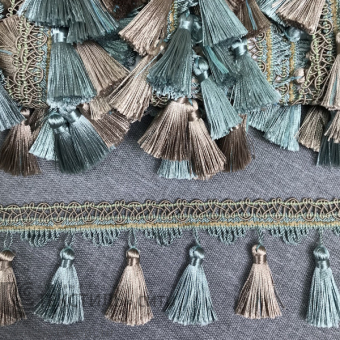 Бахрома шторная Ш- 7 см бежевый/мятный 