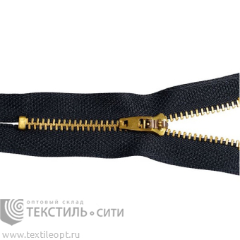 Молния джинсовая Т4 Ш-18 см черный/золото 																			