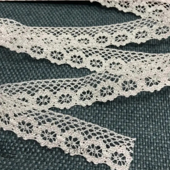 Кружево "на коклюшках" Ш-20 мм цв.белый/перламутр 