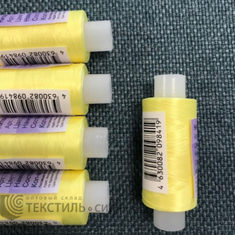 Нитки текстурир., оверлоч./ некруч. 100% п/э (5 шт*300м) желтый