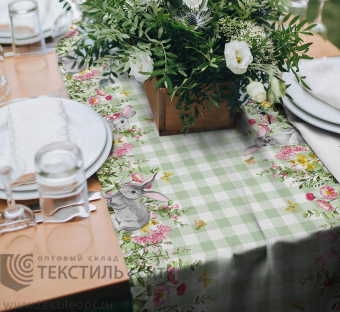 ткань Рогожка дорожка Пасхальная "Весеннее тепло"