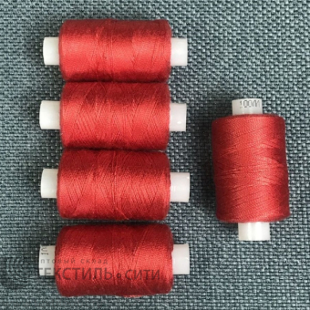 Нитки армированные 100 ЛЛ набор (5шт*200м) красный