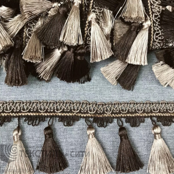 Бахрома шторная Ш- 7 см бежевый/коричневый 