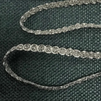 Тесьма отделочная Ш-6 мм цв.серебро																											