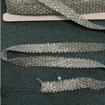 Тесьма отделочная Ш-18 мм цв.серебро 